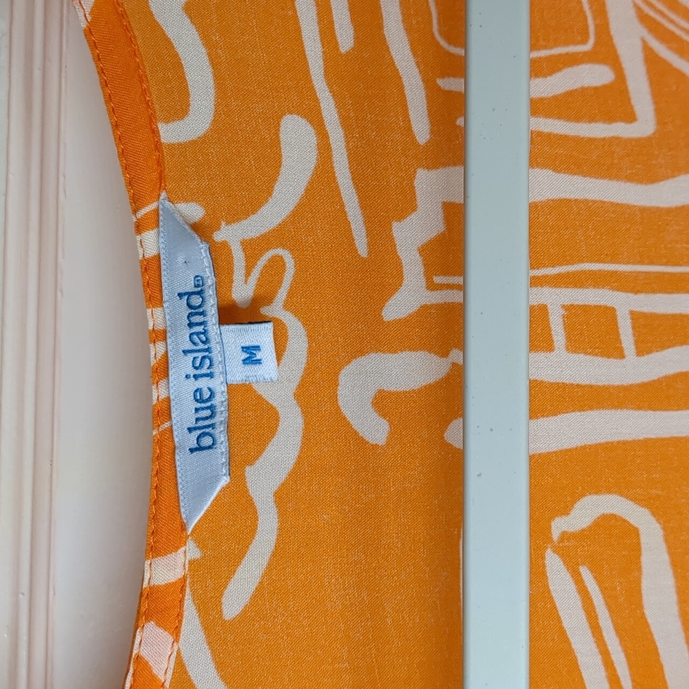 Blue Island Orange Duster Beach Swim Cruise Cover up - Picture 2 of 16